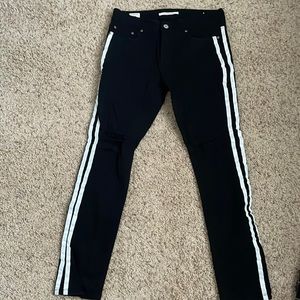 Black stacked skinny jeans